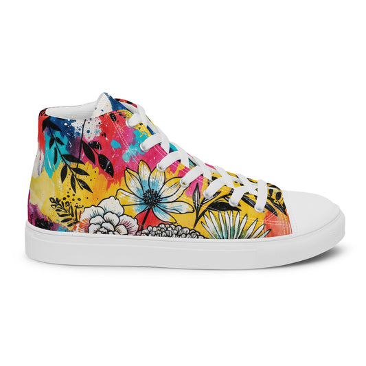 Unisex high top canvas shoes - Floral Pattern - LucyKay store