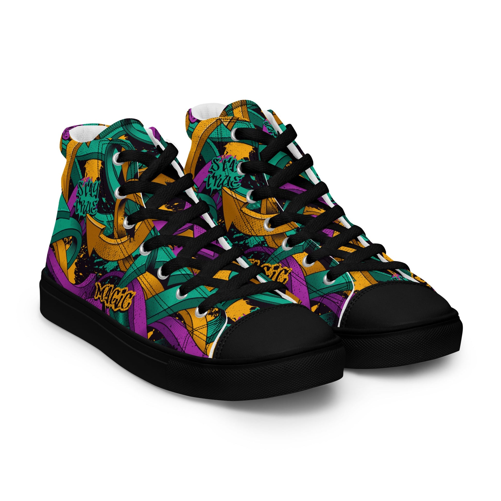 Unisex high top canvas shoes - Grafitti Design - LucyKay store