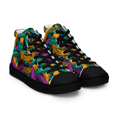 Unisex high top canvas shoes - Grafitti Design - LucyKay store