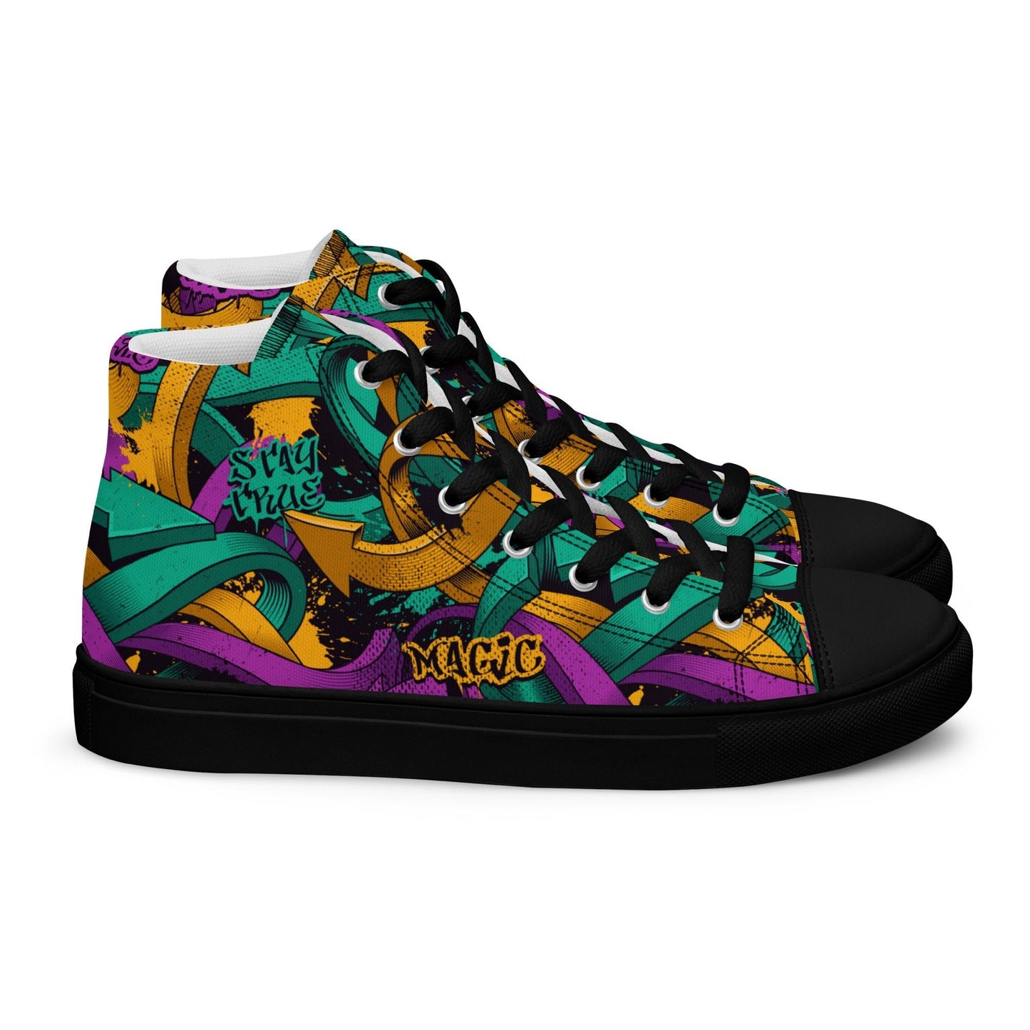 Unisex high top canvas shoes - Grafitti Design - LucyKay store