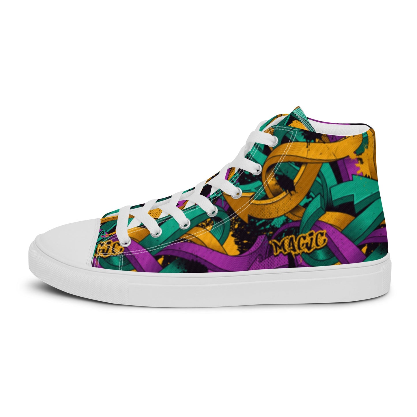 Unisex high top canvas shoes - Grafitti Design - LucyKay store
