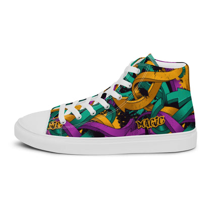 Unisex high top canvas shoes - Grafitti Design - LucyKay store