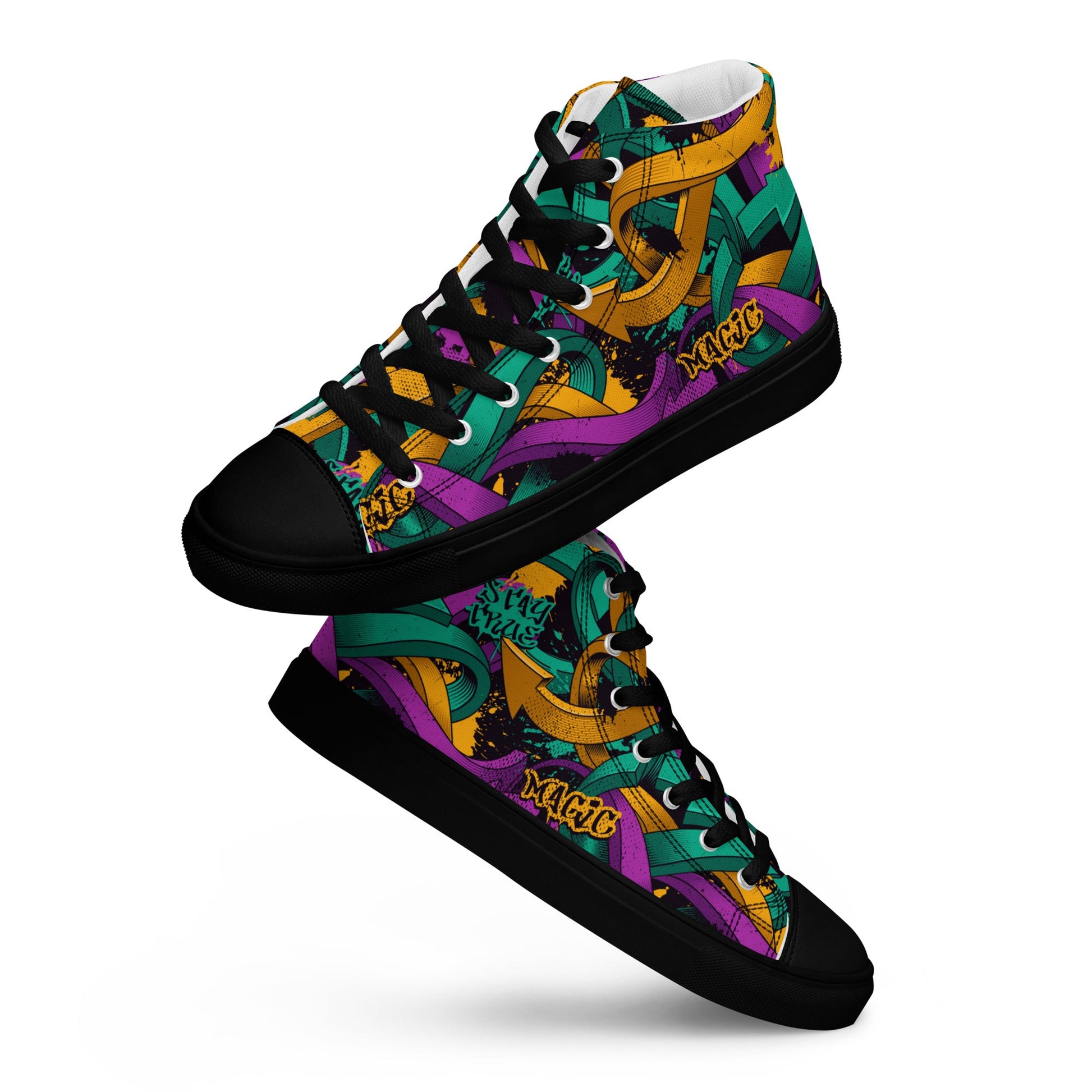 Unisex high top canvas shoes - Grafitti Design - LucyKay store