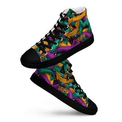 Unisex high top canvas shoes - Grafitti Design - LucyKay store