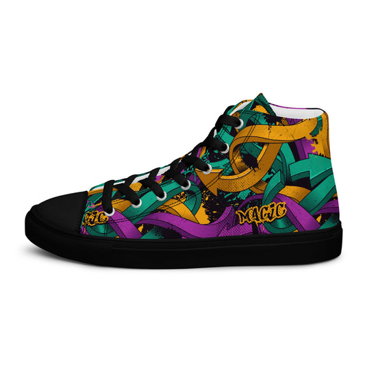 Unisex high top canvas shoes - Grafitti Design - LucyKay store