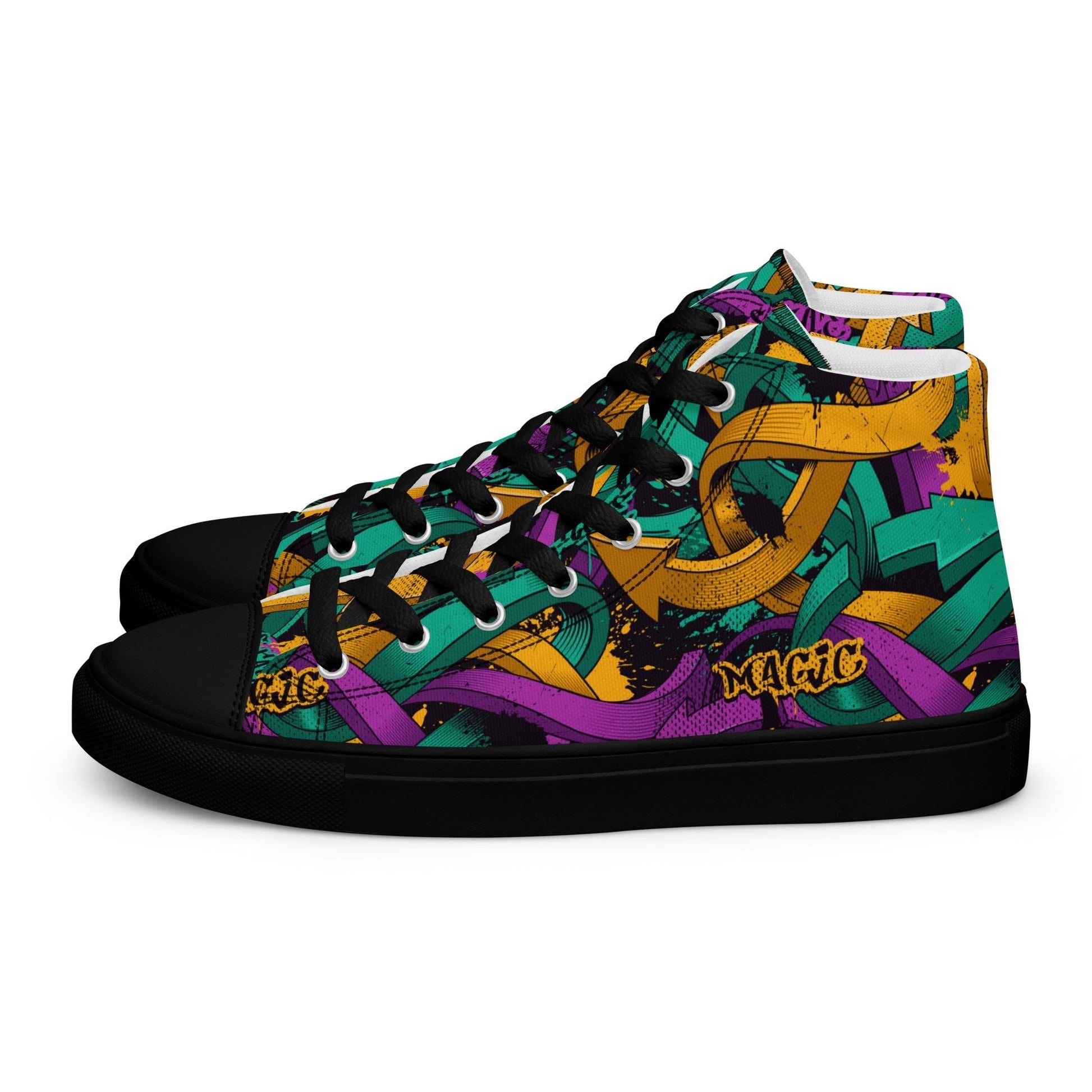 Unisex high top canvas shoes - Grafitti Design - LucyKay store
