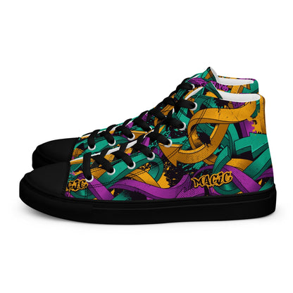 Unisex high top canvas shoes - Grafitti Design - LucyKay store