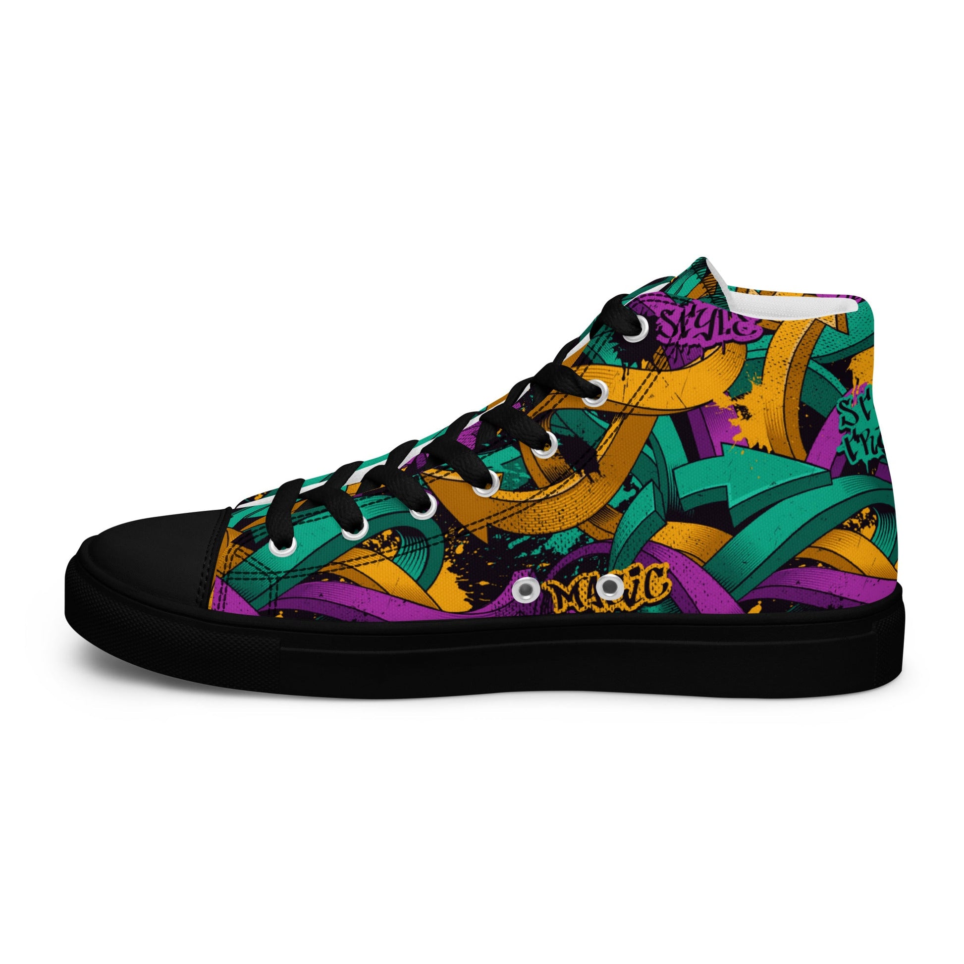 Unisex high top canvas shoes - Grafitti Design - LucyKay store
