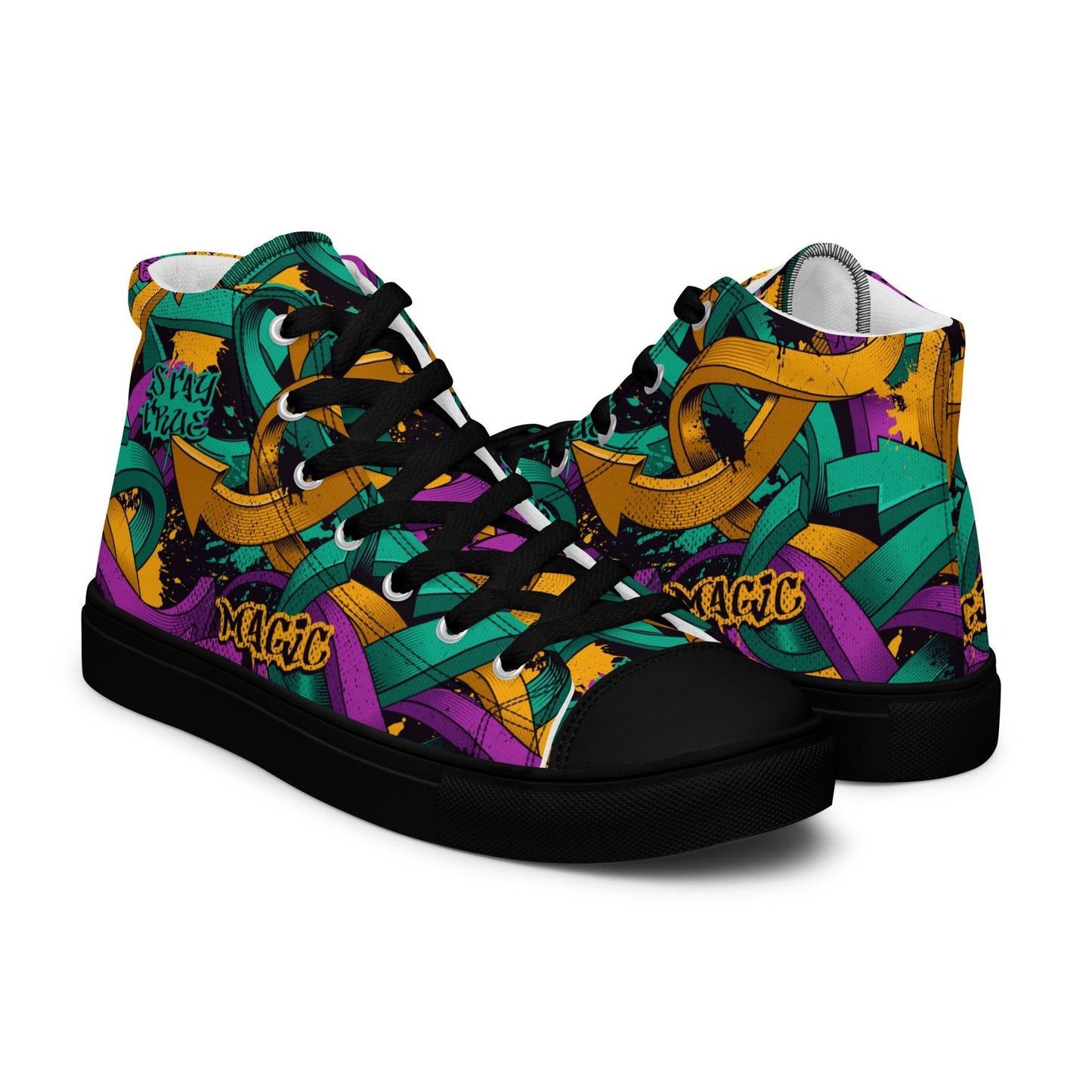 Unisex high top canvas shoes - Grafitti Design - LucyKay store