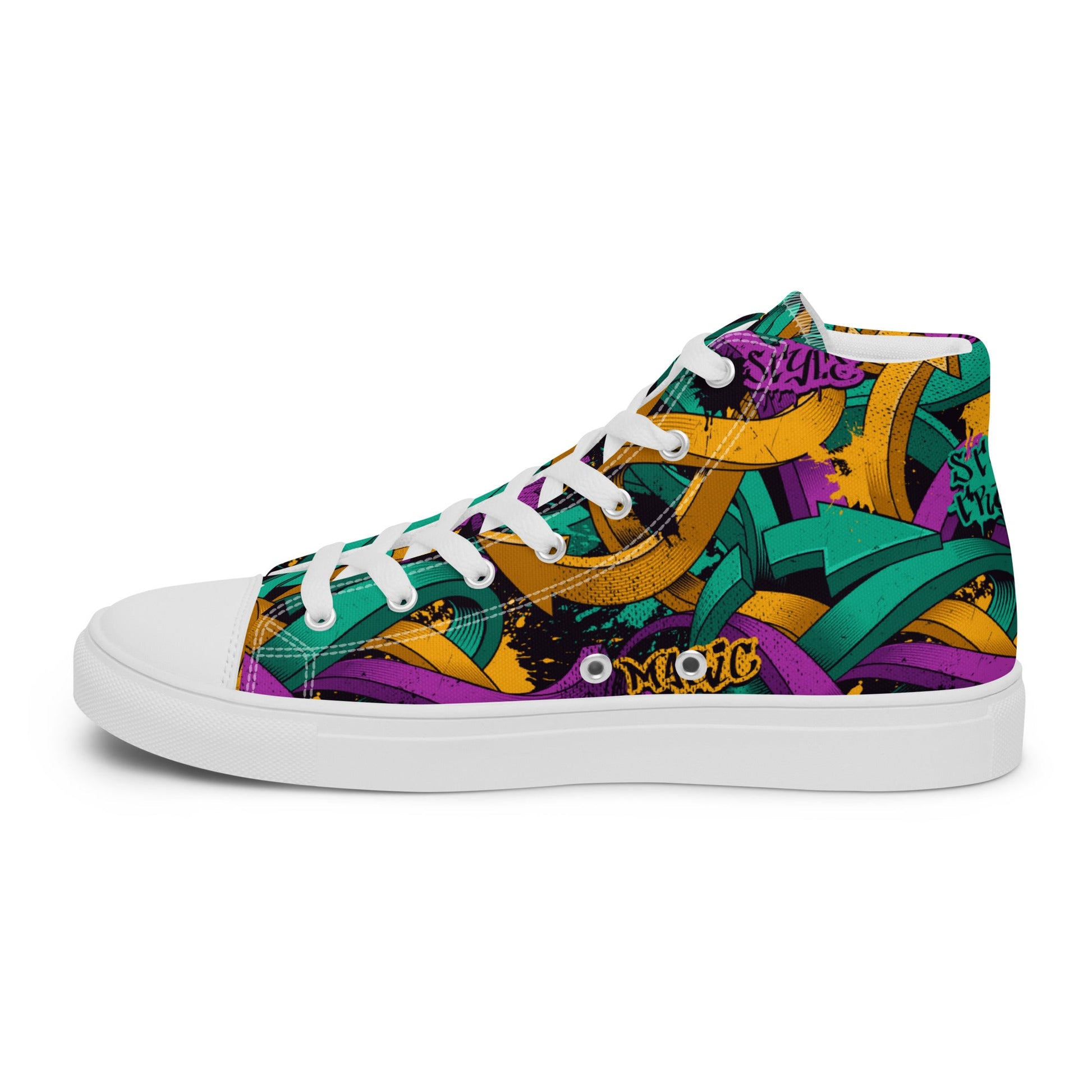 Unisex high top canvas shoes - Grafitti Design - LucyKay store