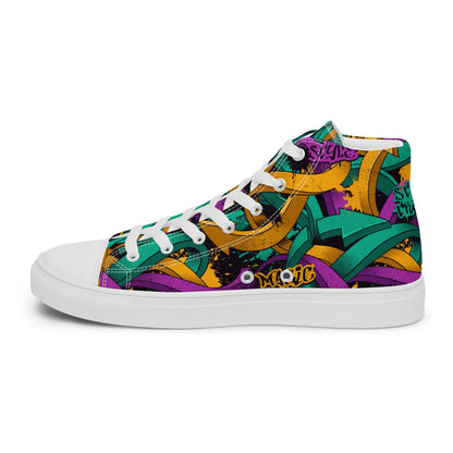 Unisex high top canvas shoes - Grafitti Design - LucyKay store