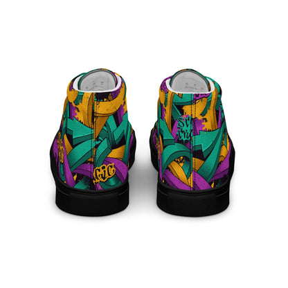 Unisex high top canvas shoes - Grafitti Design - LucyKay store