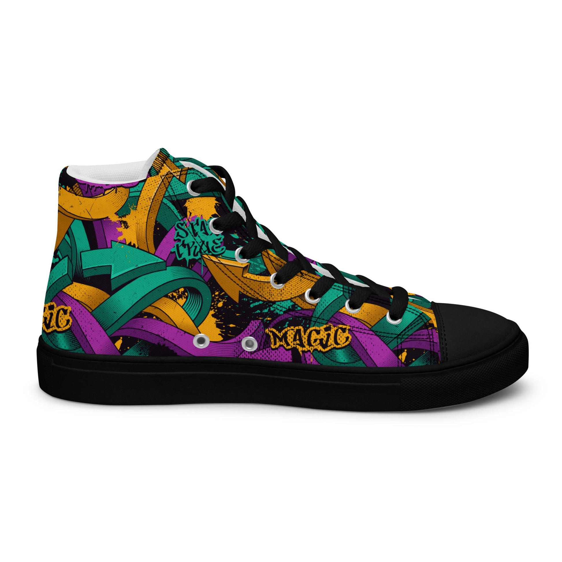 Unisex high top canvas shoes - Grafitti Design - LucyKay store