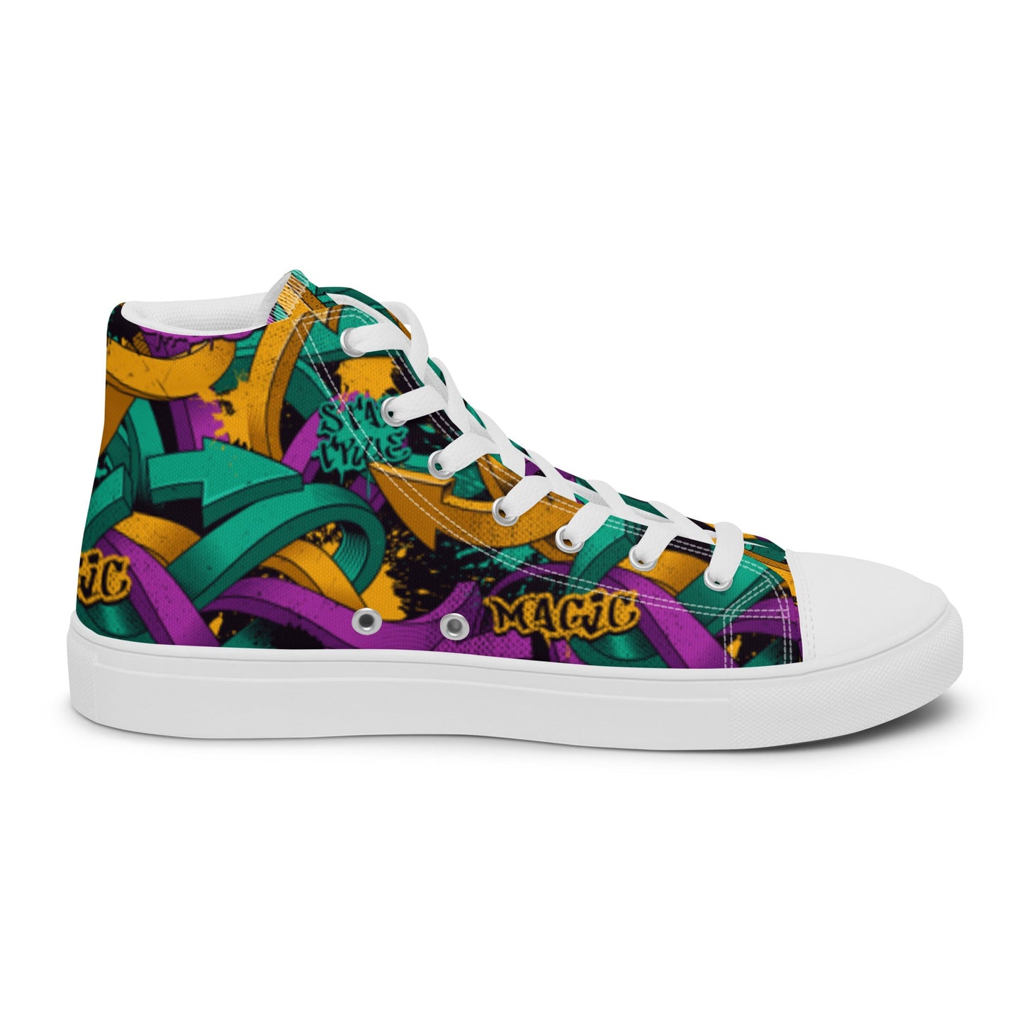 Unisex high top canvas shoes - Grafitti Design - LucyKay store