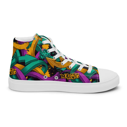 Unisex high top canvas shoes - Grafitti Design - LucyKay store