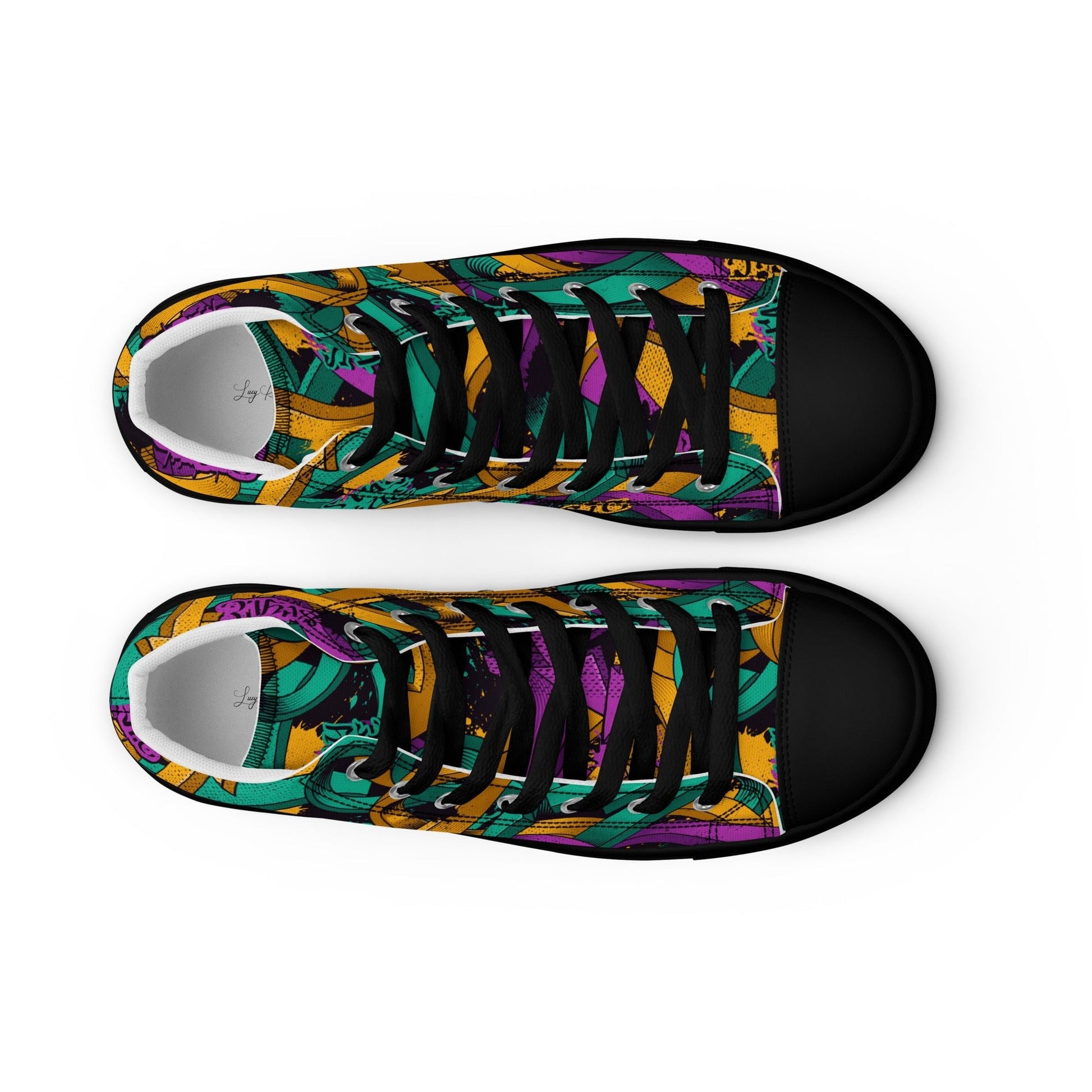 Unisex high top canvas shoes - Grafitti Design - LucyKay store