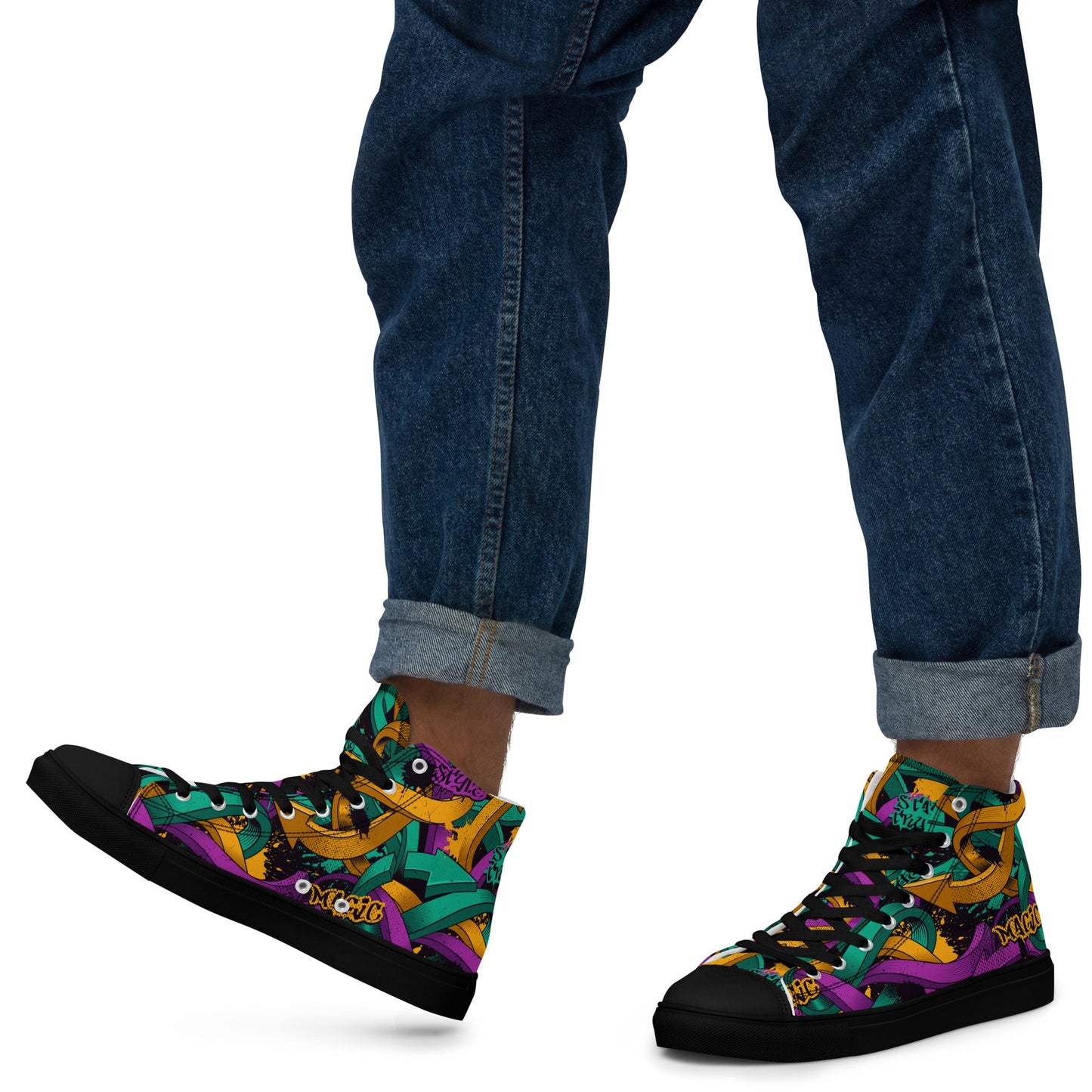Unisex high top canvas shoes - Grafitti Design - LucyKay store