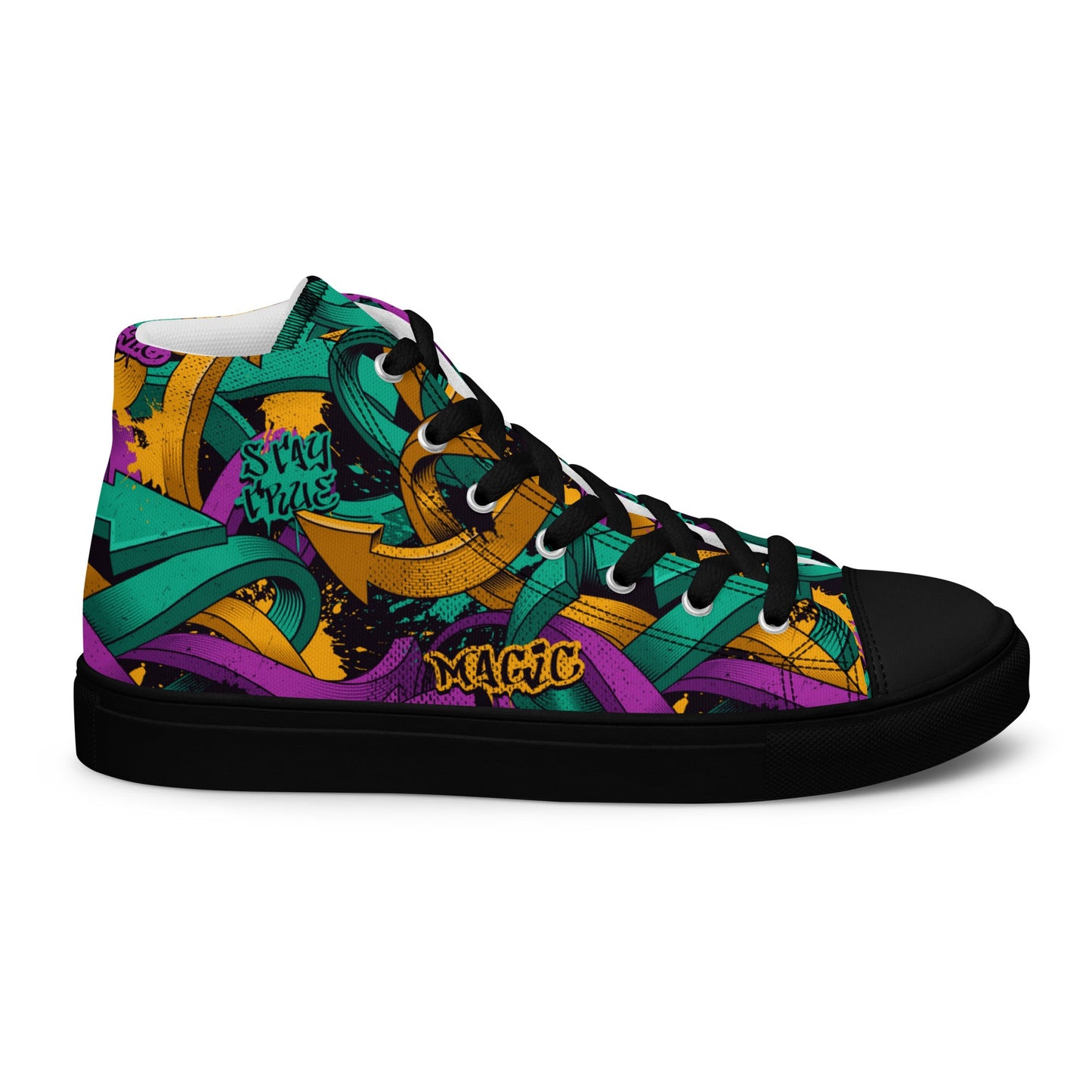 Unisex high top canvas shoes - Grafitti Design - LucyKay store