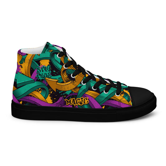 Unisex high top canvas shoes - Grafitti Design - LucyKay store