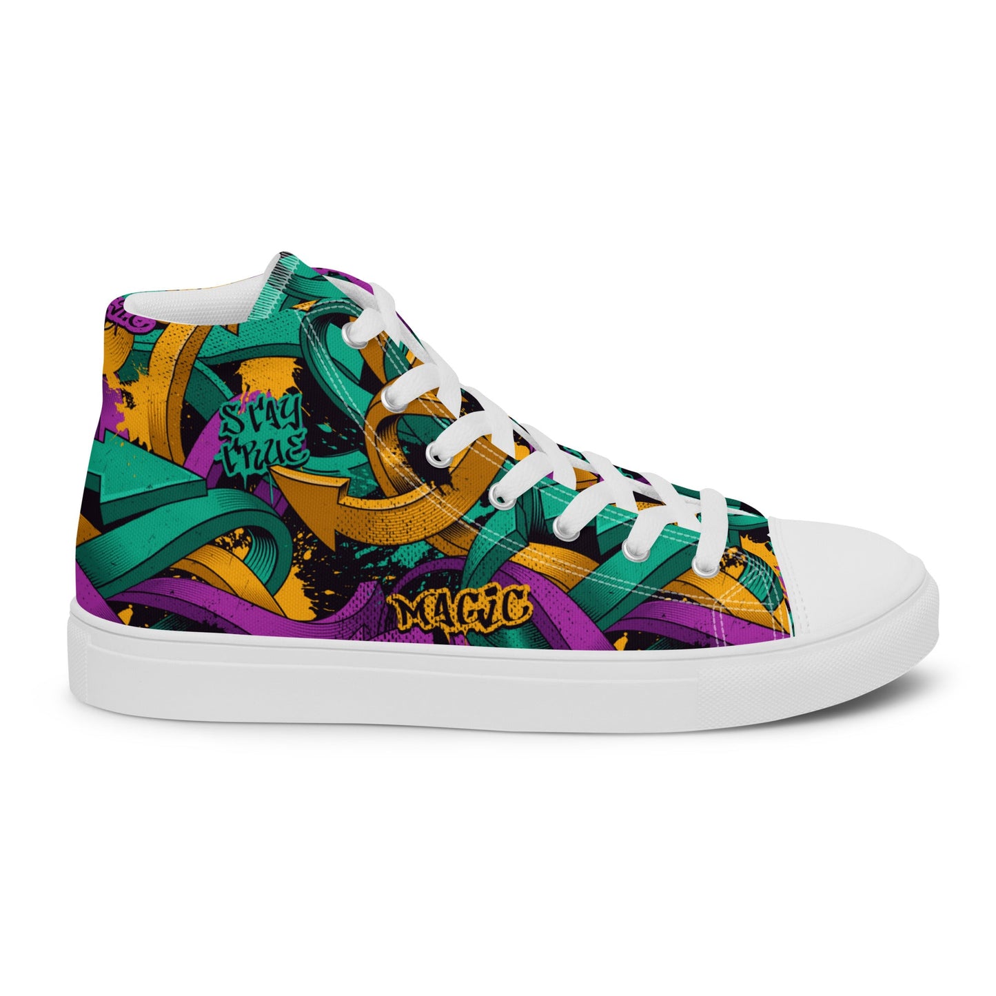 Unisex high top canvas shoes - Grafitti Design - LucyKay store