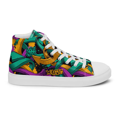 Unisex high top canvas shoes - Grafitti Design - LucyKay store