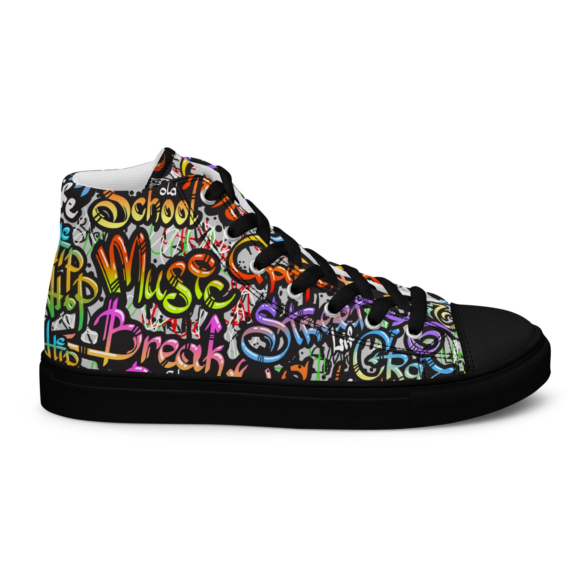 Unisex high top canvas shoes - Grafitti Style - LucyKay store
