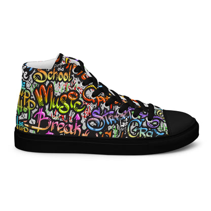 Unisex high top canvas shoes - Grafitti Style - LucyKay store