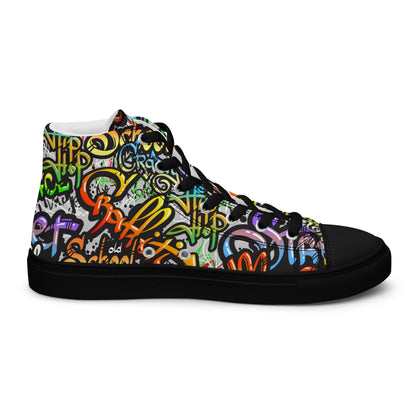 Unisex high top canvas shoes - Grafitti Style - LucyKay store