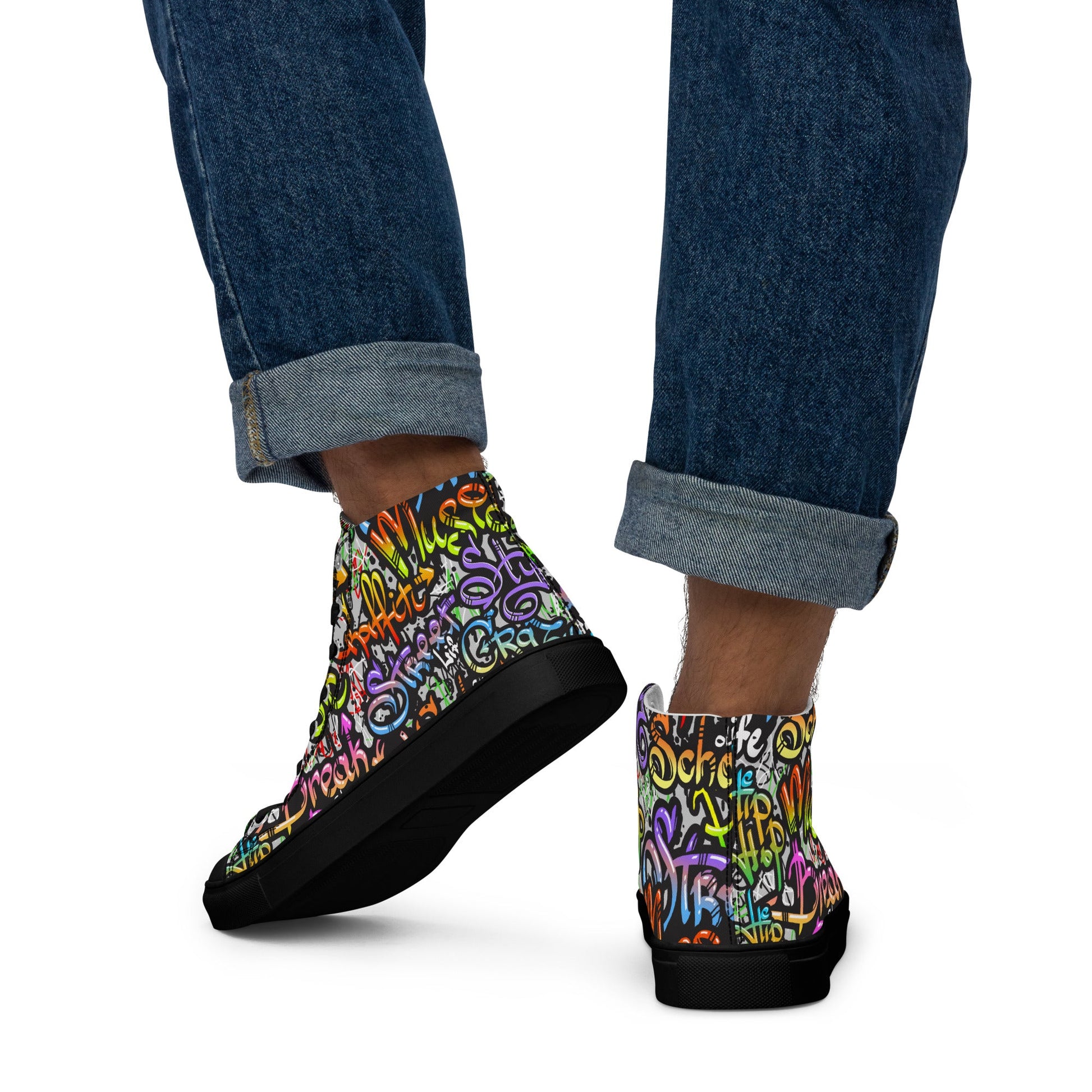 Unisex high top canvas shoes - Grafitti Style - LucyKay store
