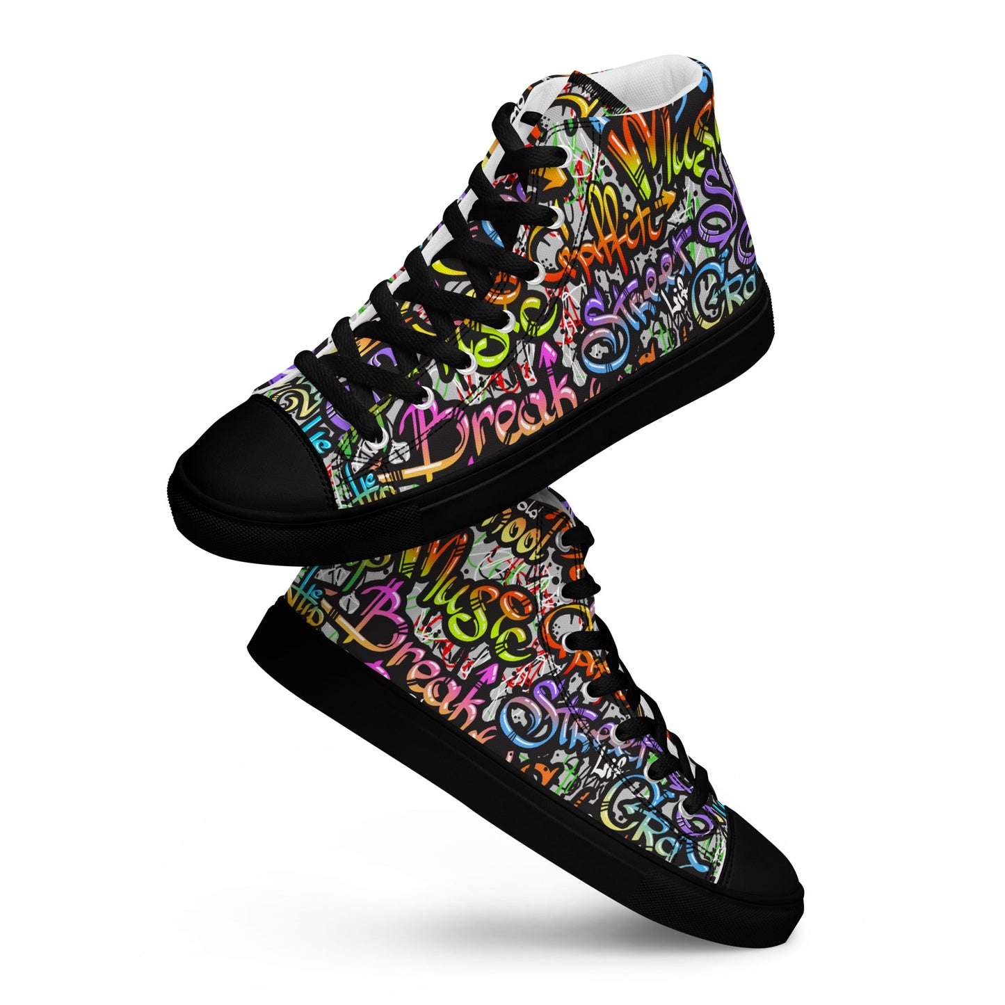 Unisex high top canvas shoes - Grafitti Style - LucyKay store