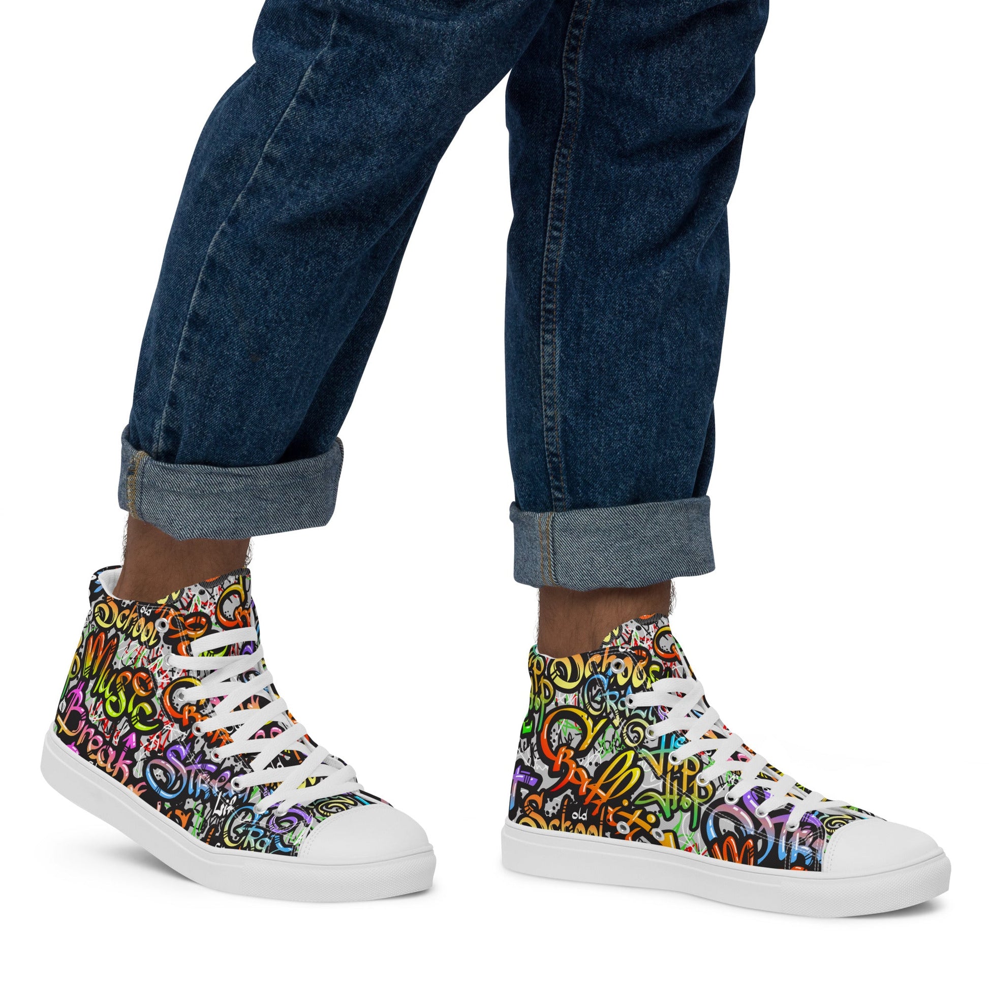 Unisex high top canvas shoes - Grafitti Style - LucyKay store