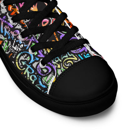 Unisex high top canvas shoes - Grafitti Style - LucyKay store