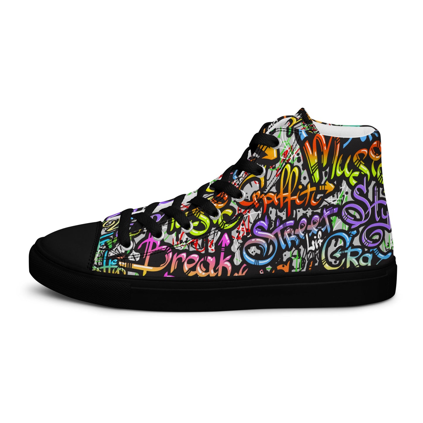 Unisex high top canvas shoes - Grafitti Style - LucyKay store