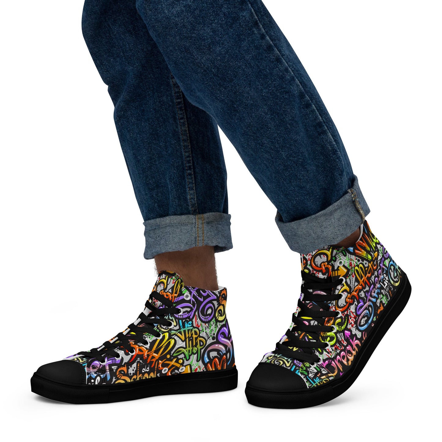 Unisex high top canvas shoes - Grafitti Style - LucyKay store
