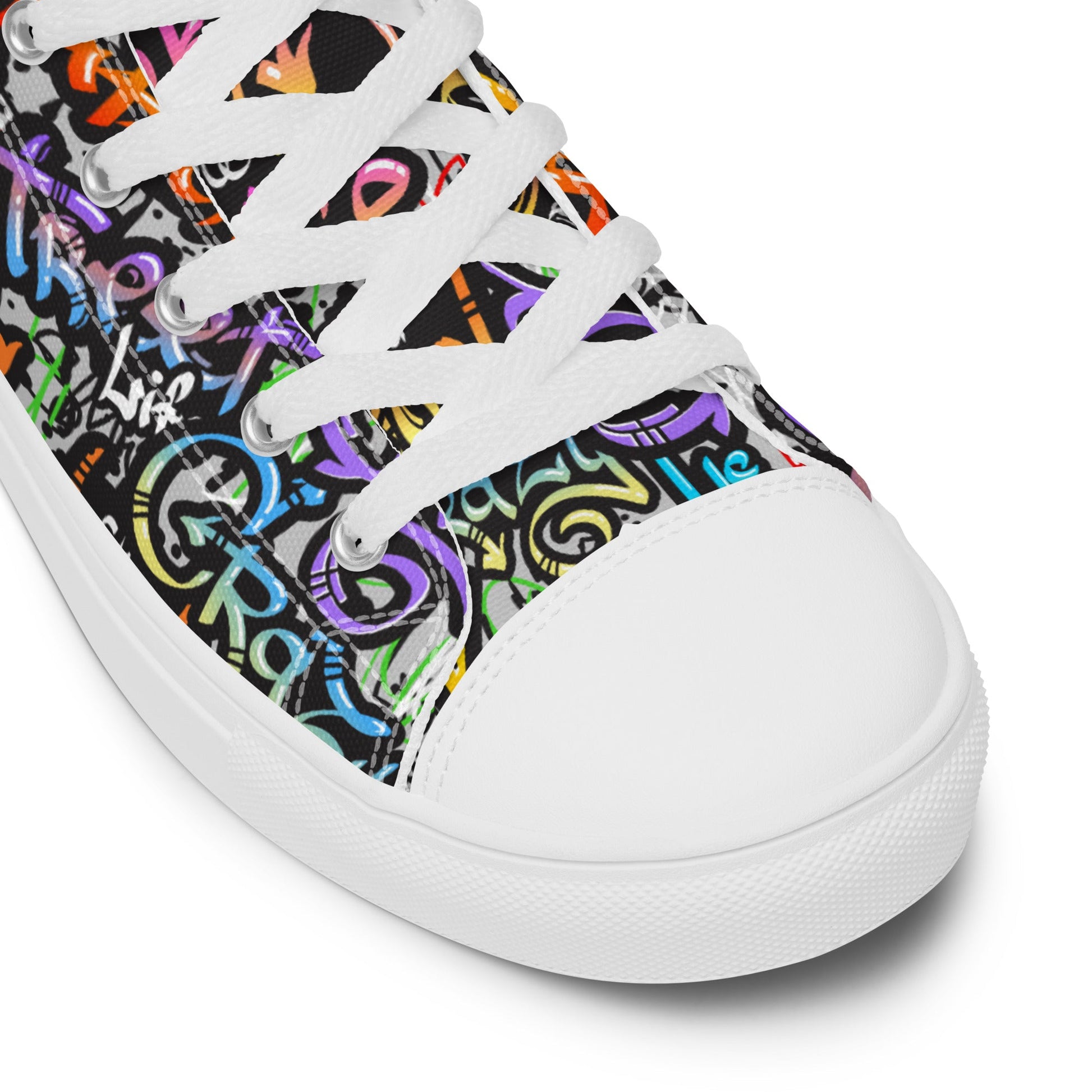 Unisex high top canvas shoes - Grafitti Style - LucyKay store