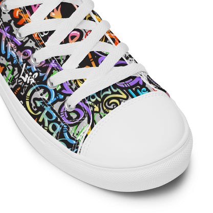 Unisex high top canvas shoes - Grafitti Style - LucyKay store