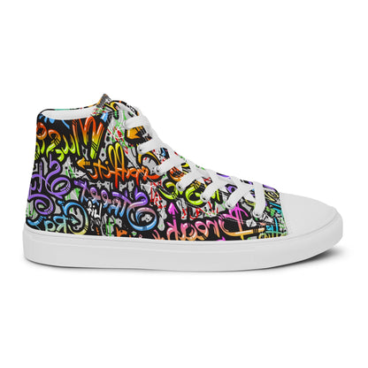 Unisex high top canvas shoes - Grafitti Style - LucyKay store