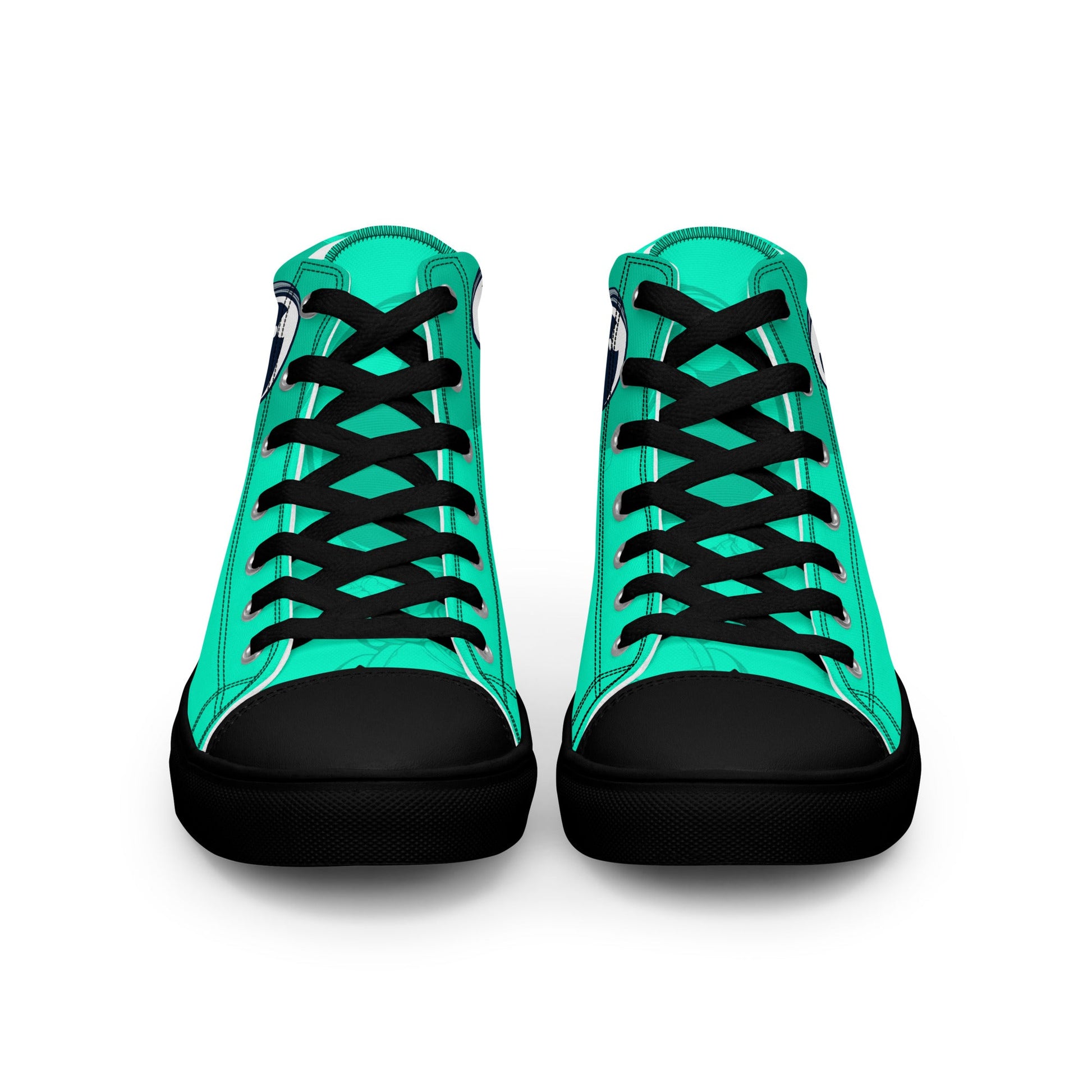 Unisex high top canvas shoes - Green Astronaut - LucyKay store