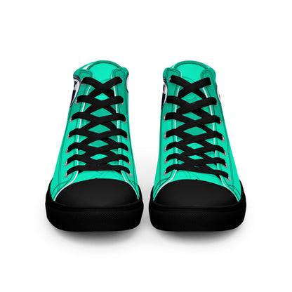 Unisex high top canvas shoes - Green Astronaut - LucyKay store