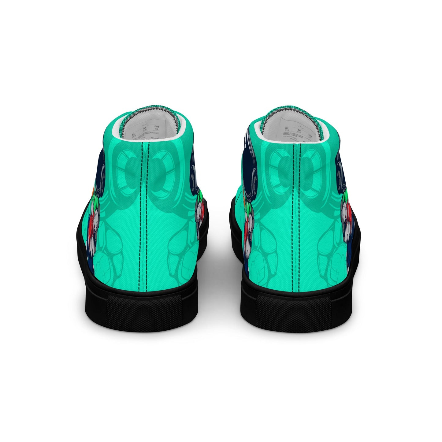 Unisex high top canvas shoes - Green Astronaut - LucyKay store