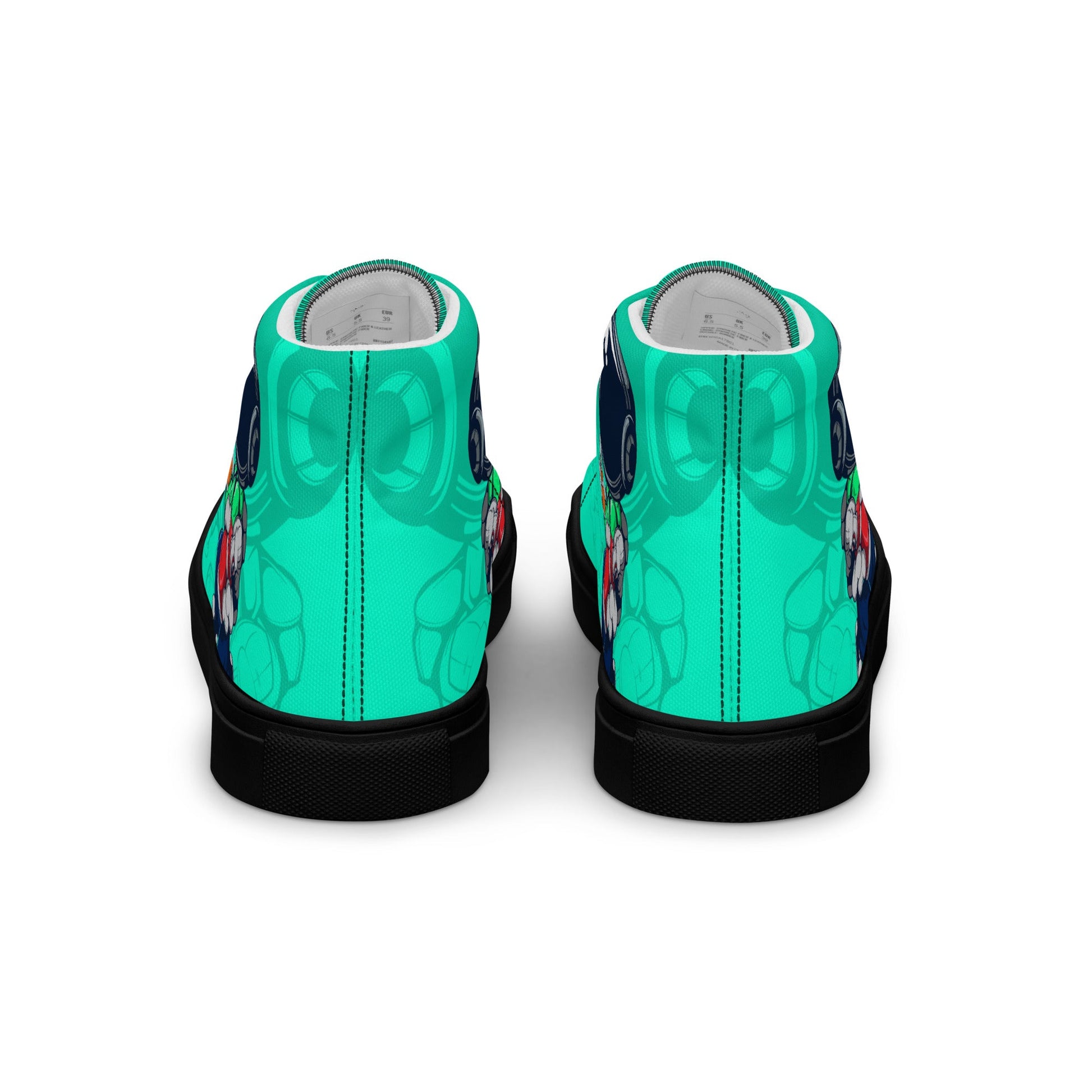 Unisex high top canvas shoes - Green Astronaut - LucyKay store