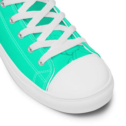 Unisex high top canvas shoes - Green Astronaut - LucyKay store