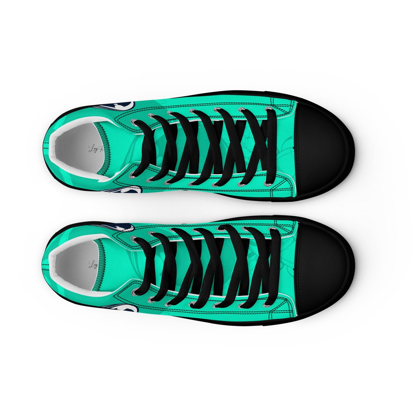 Unisex high top canvas shoes - Green Astronaut - LucyKay store