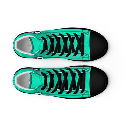 Unisex high top canvas shoes - Green Astronaut - LucyKay store