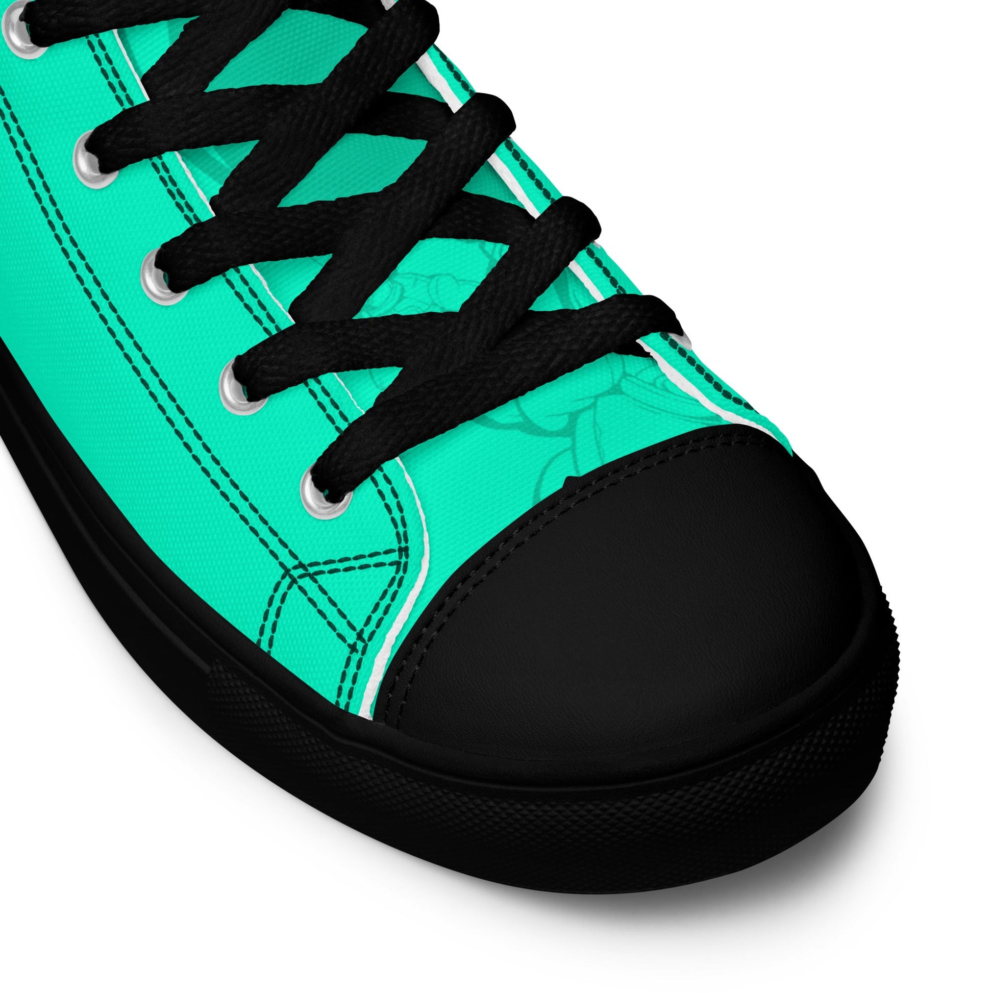 Unisex high top canvas shoes - Green Astronaut - LucyKay store