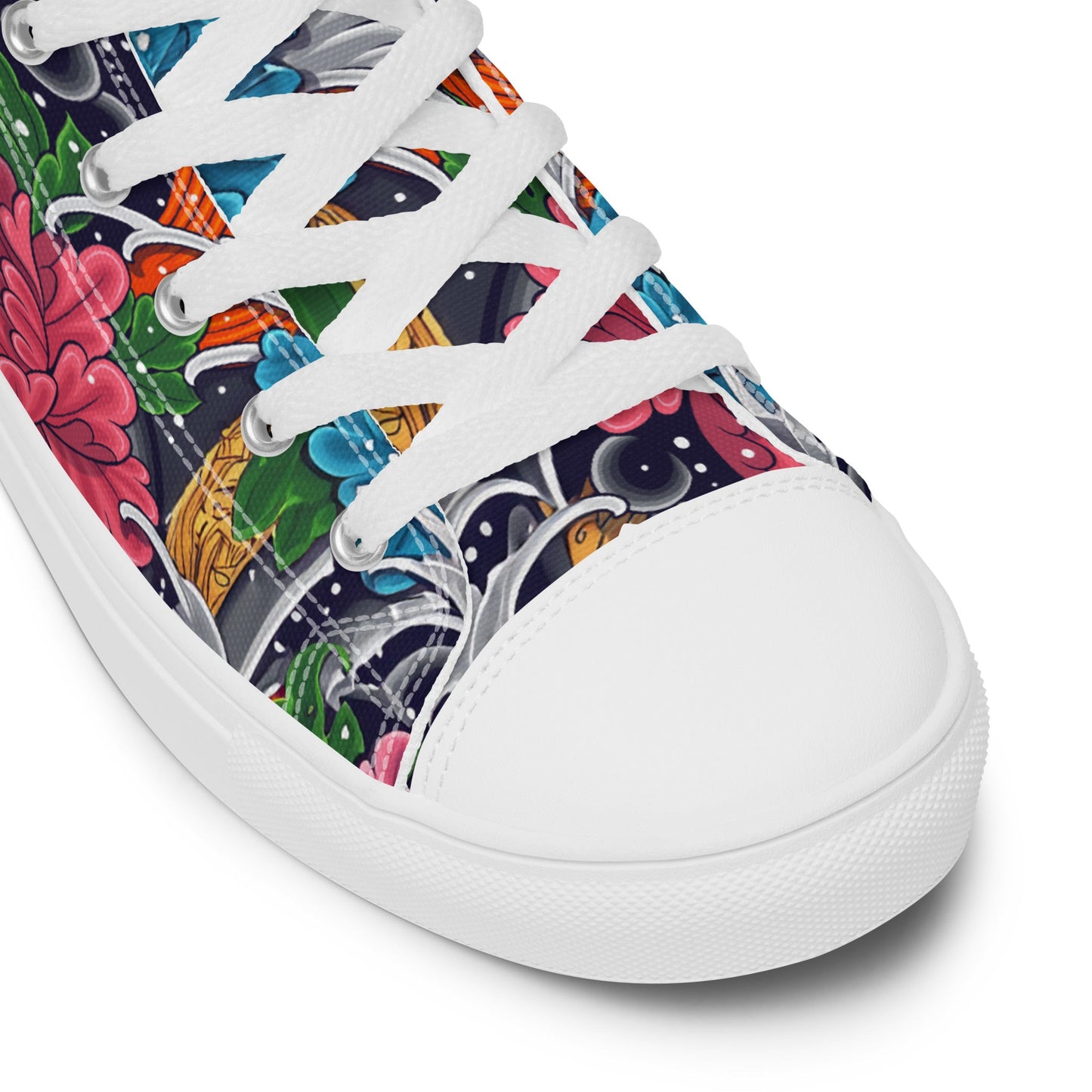 Unisex high top canvas shoes - Koi Fish - LucyKay store