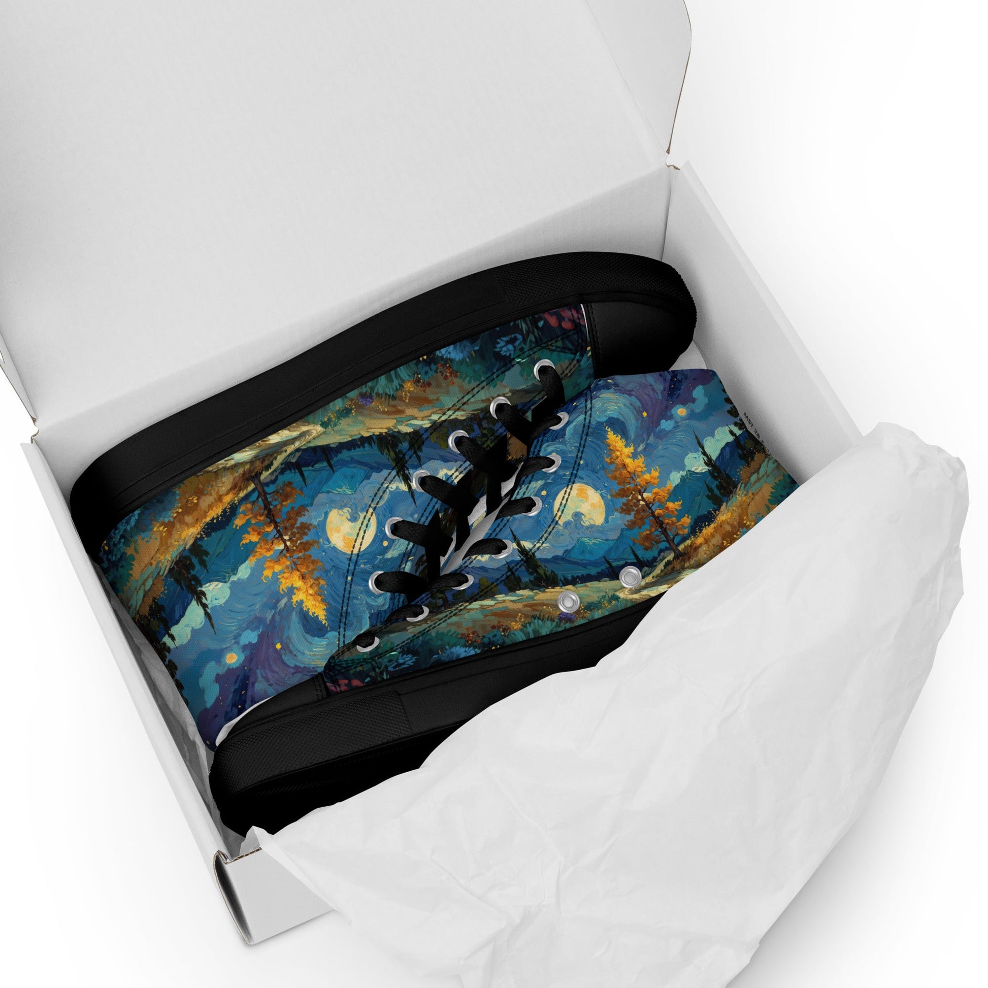 Unisex high top canvas shoes - Lanscape painting - LucyKay store
