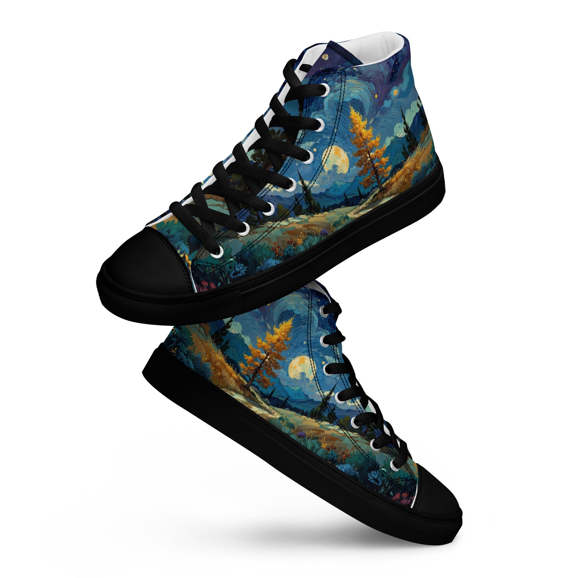 Unisex high top canvas shoes - Lanscape painting - LucyKay store
