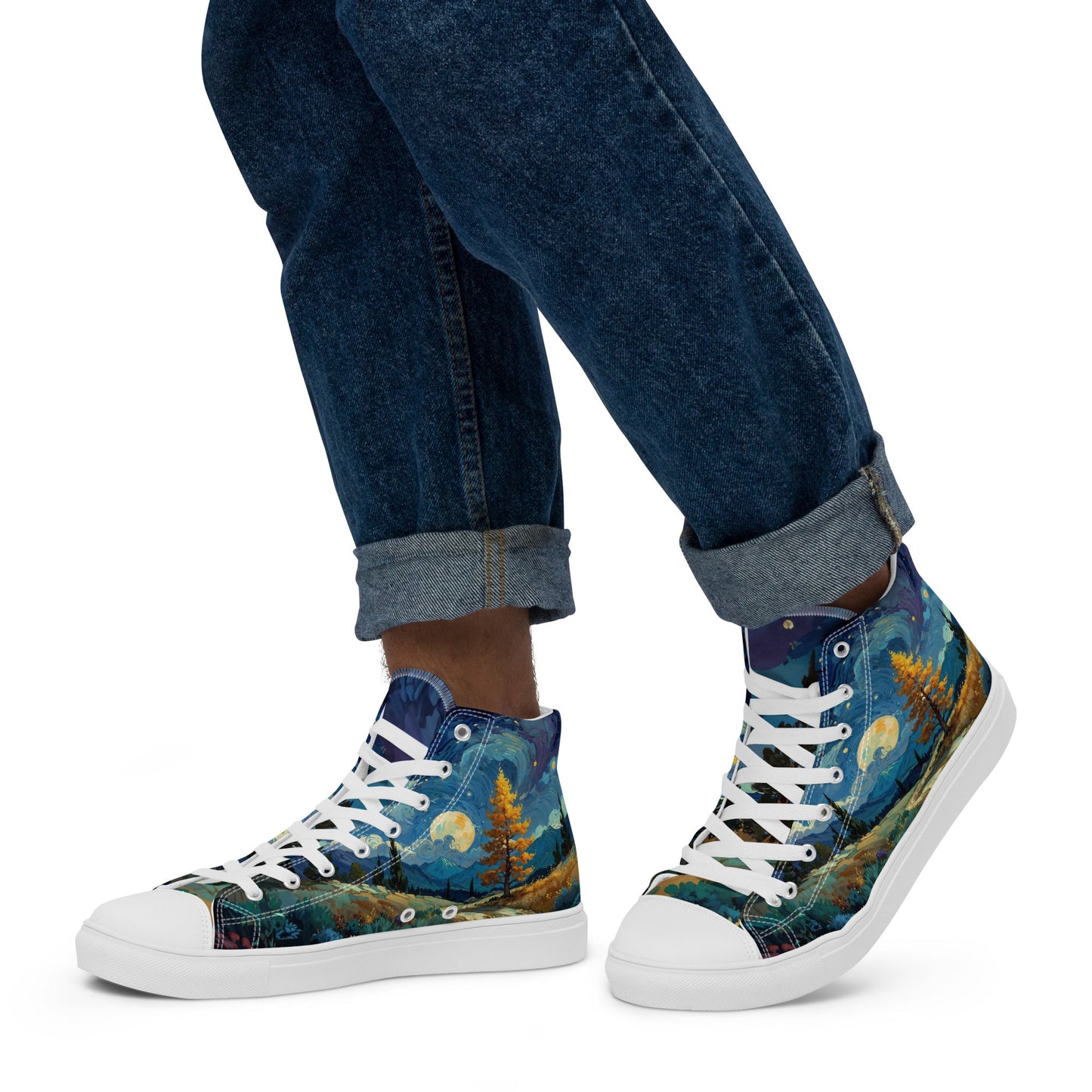 Unisex high top canvas shoes - Lanscape painting - LucyKay store
