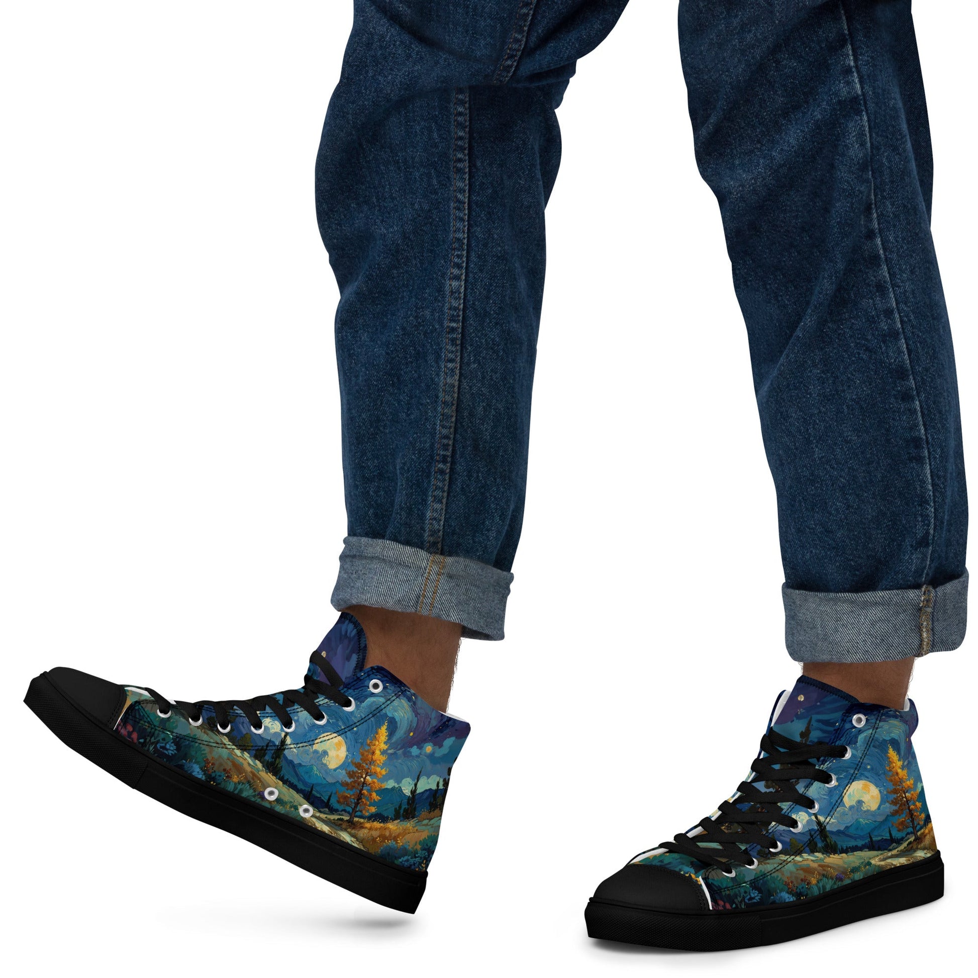Unisex high top canvas shoes - Lanscape painting - LucyKay store